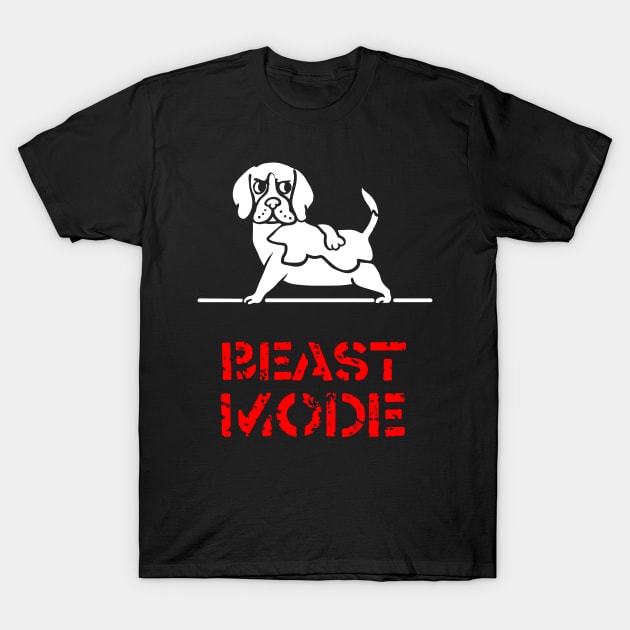 Beast Mode Beagle T-Shirt by huebucket